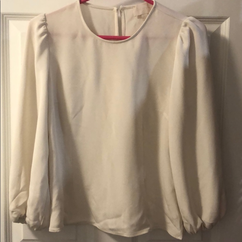 J. Crew collection silk Cream Blouse